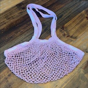Glossier pink net market bag